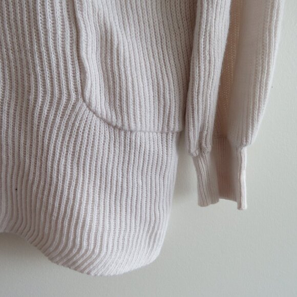 FREE PEOPLE BEACH Picnic Sweater Mini Dress Ribbed White Comfy Boho Coastal Sz M - Picture 9 of 15